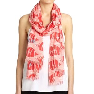 KATE SPADE Tropical Stripe Fish Scarf Sarong